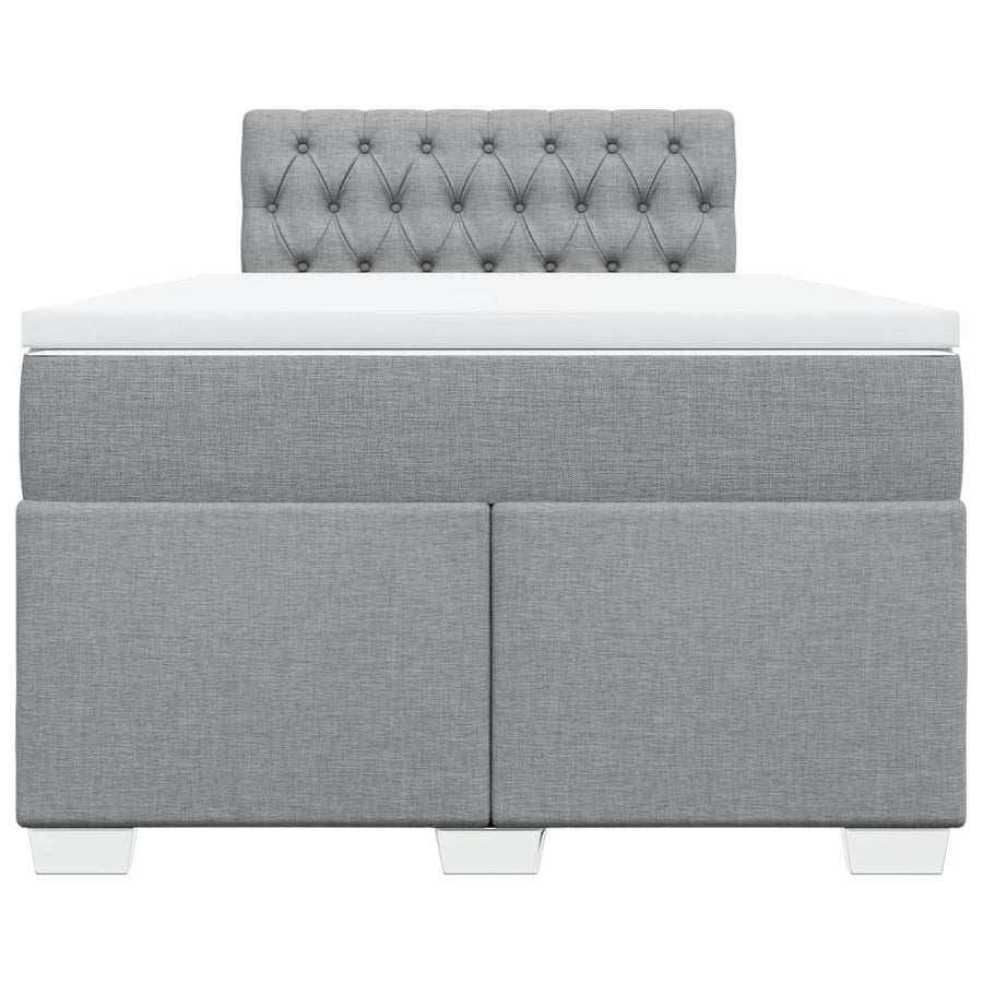 Boxspring met matras stof lichtgrijs 120x200 cm