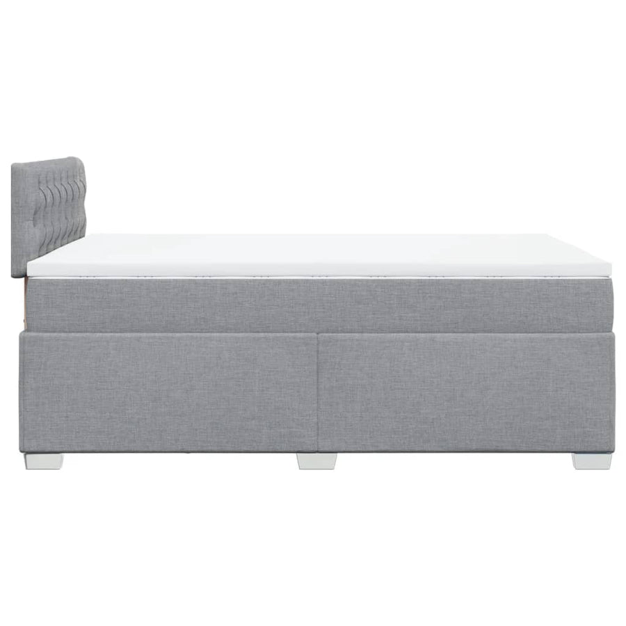 Boxspring met matras stof lichtgrijs 120x200 cm