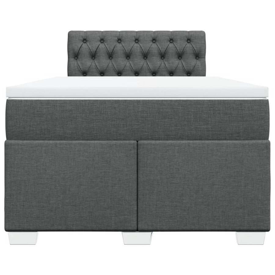 Boxspring met matras stof donkergrijs 120x200 cm