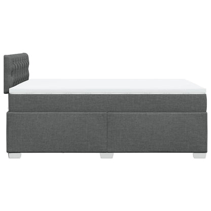 Boxspring met matras stof donkergrijs 120x200 cm