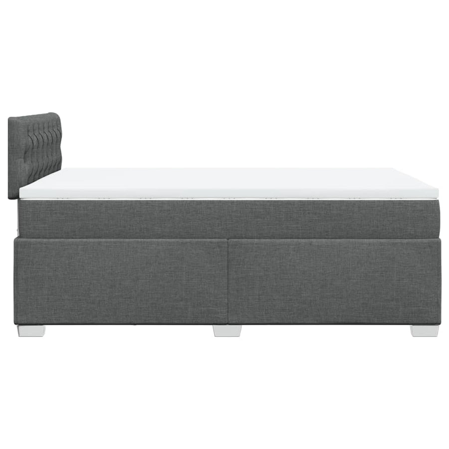Boxspring met matras stof donkergrijs 120x200 cm