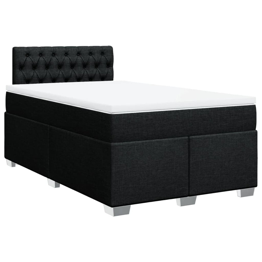 Boxspring met matras stof zwart 120x200 cm