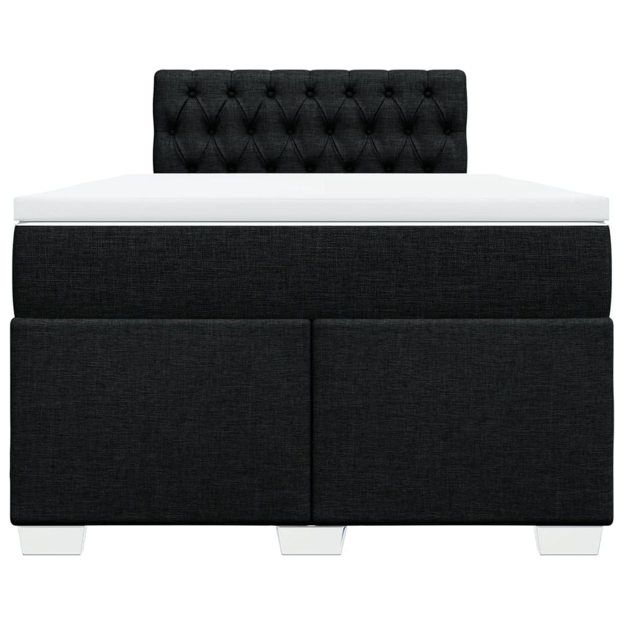 Boxspring met matras stof zwart 120x200 cm
