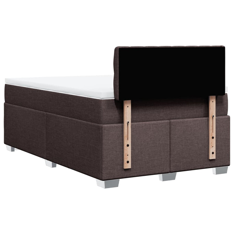Boxspring met matras stof donkerbruin 120x200 cm