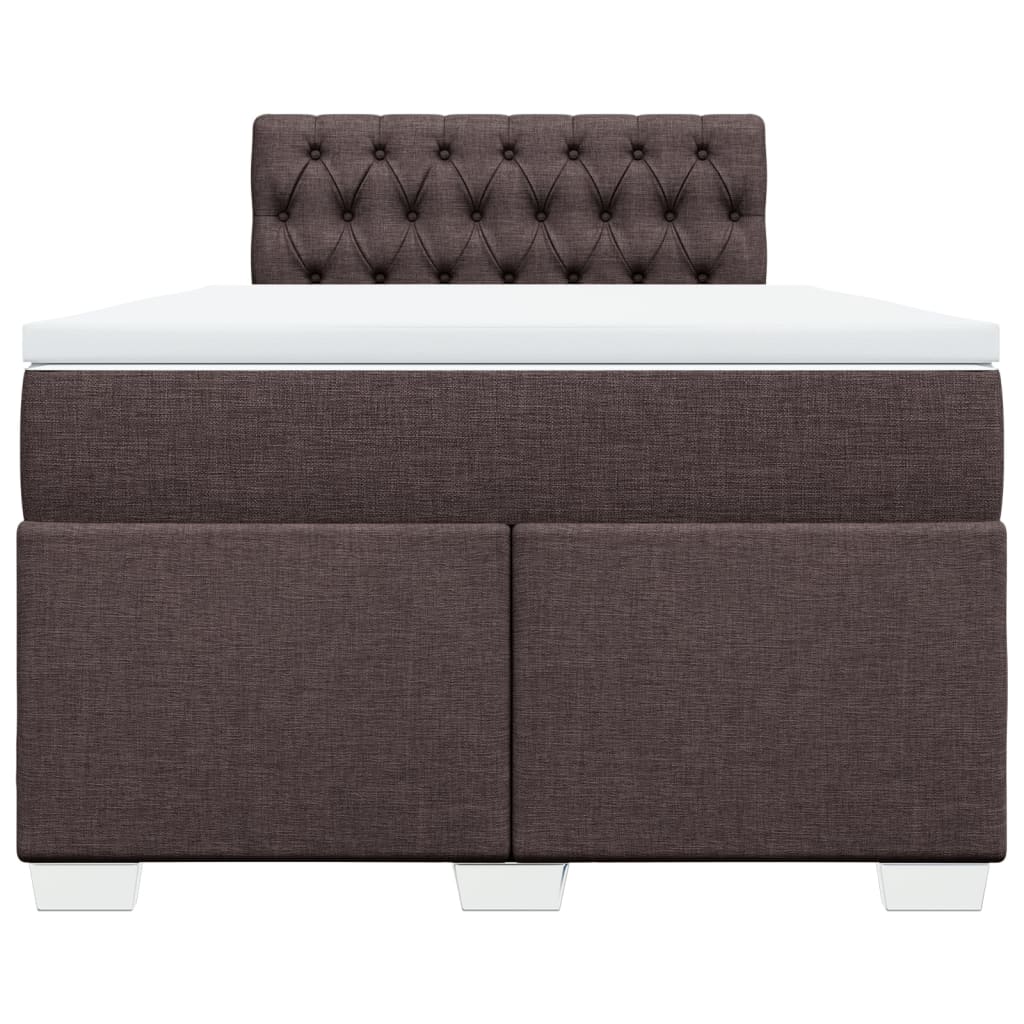 Boxspring met matras stof donkerbruin 120x200 cm