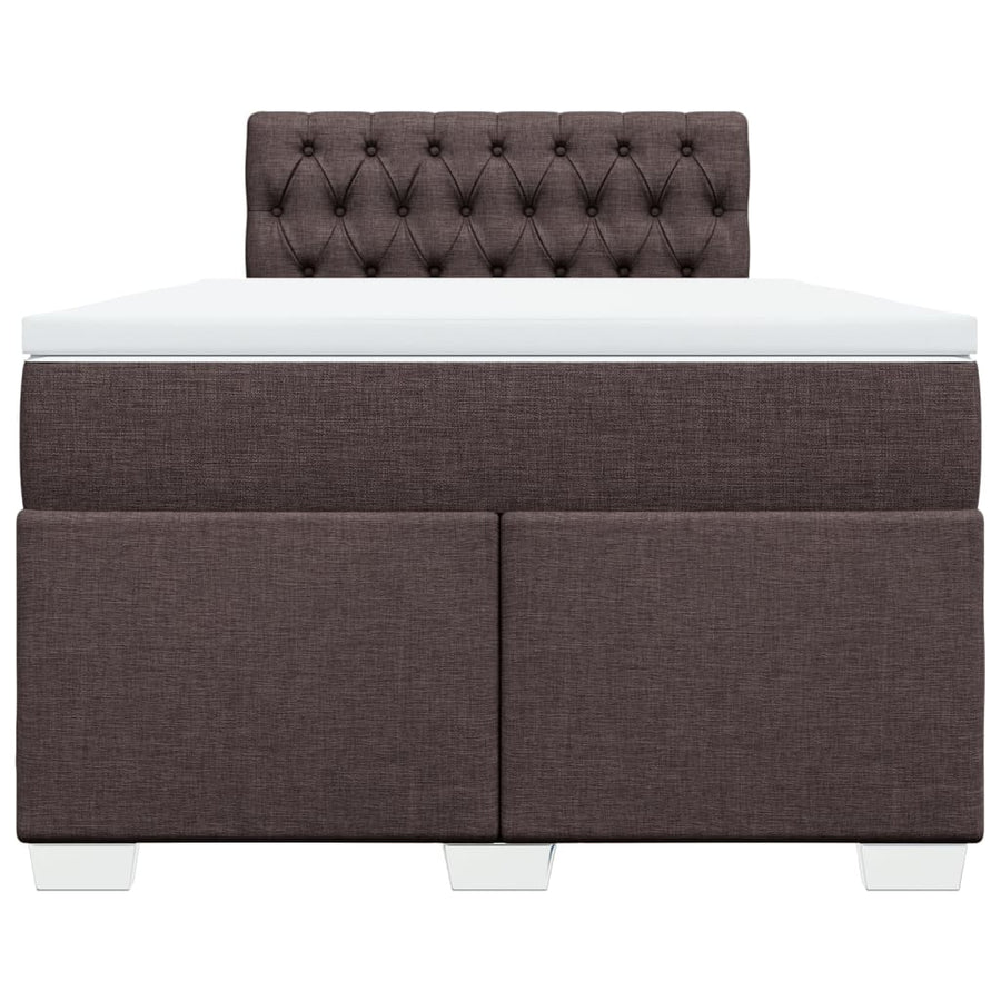 Boxspring met matras stof donkerbruin 120x200 cm