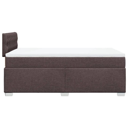 Boxspring met matras stof donkerbruin 120x200 cm