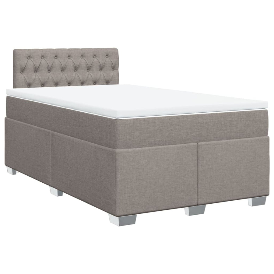 Boxspring met matras stof taupe 120x200 cm