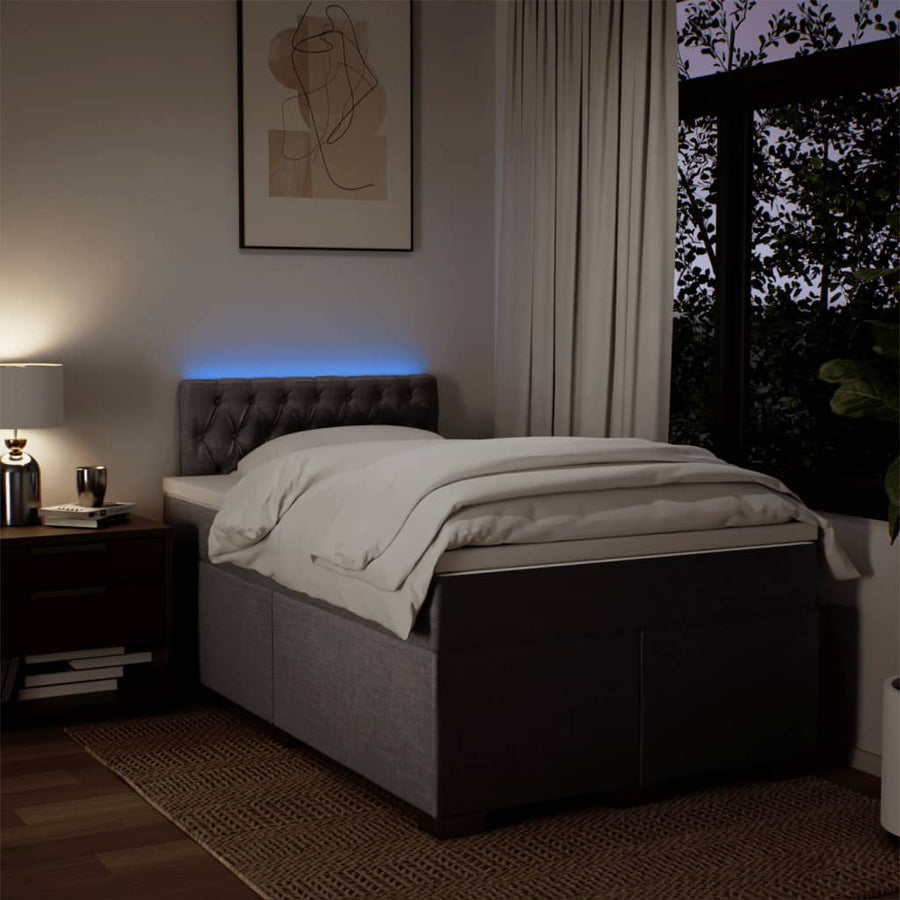 Boxspring met matras stof taupe 120x200 cm