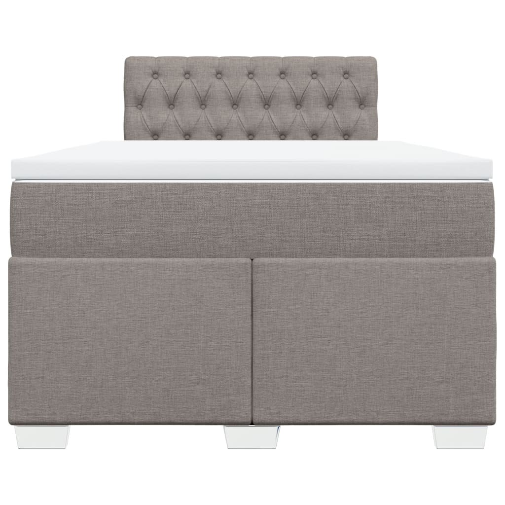 Boxspring met matras stof taupe 120x200 cm