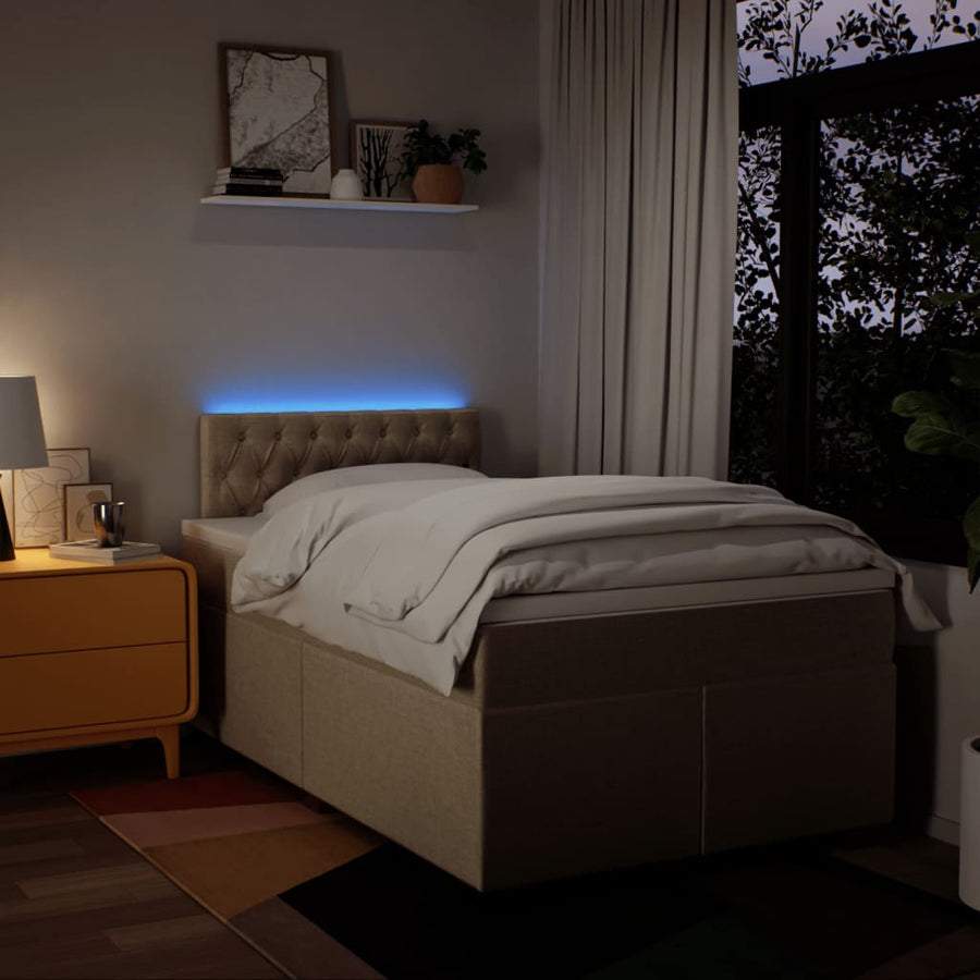 Boxspring met matras stof crèmekleurig 120x200 cm