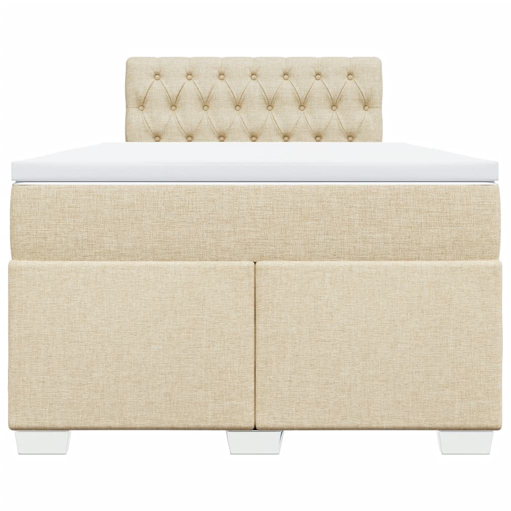 Boxspring met matras stof crèmekleurig 120x200 cm
