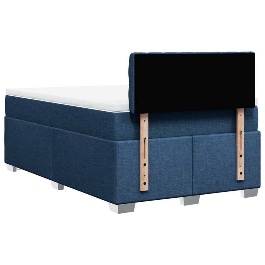 Boxspring met matras stof blauw 120x200 cm