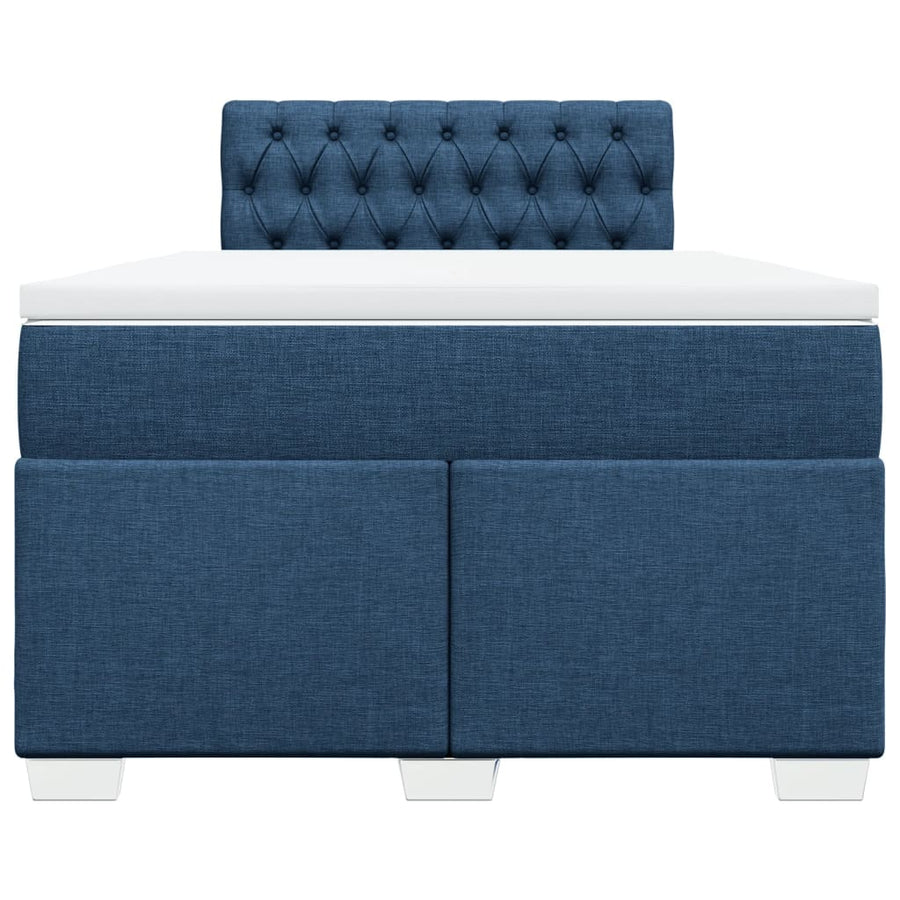 Boxspring met matras stof blauw 120x200 cm