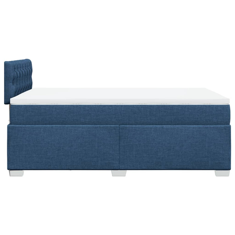 Boxspring met matras stof blauw 120x200 cm
