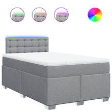 Boxspring met matras stof lichtgrijs 120x200 cm