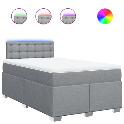 Boxspring met matras stof lichtgrijs 120x200 cm