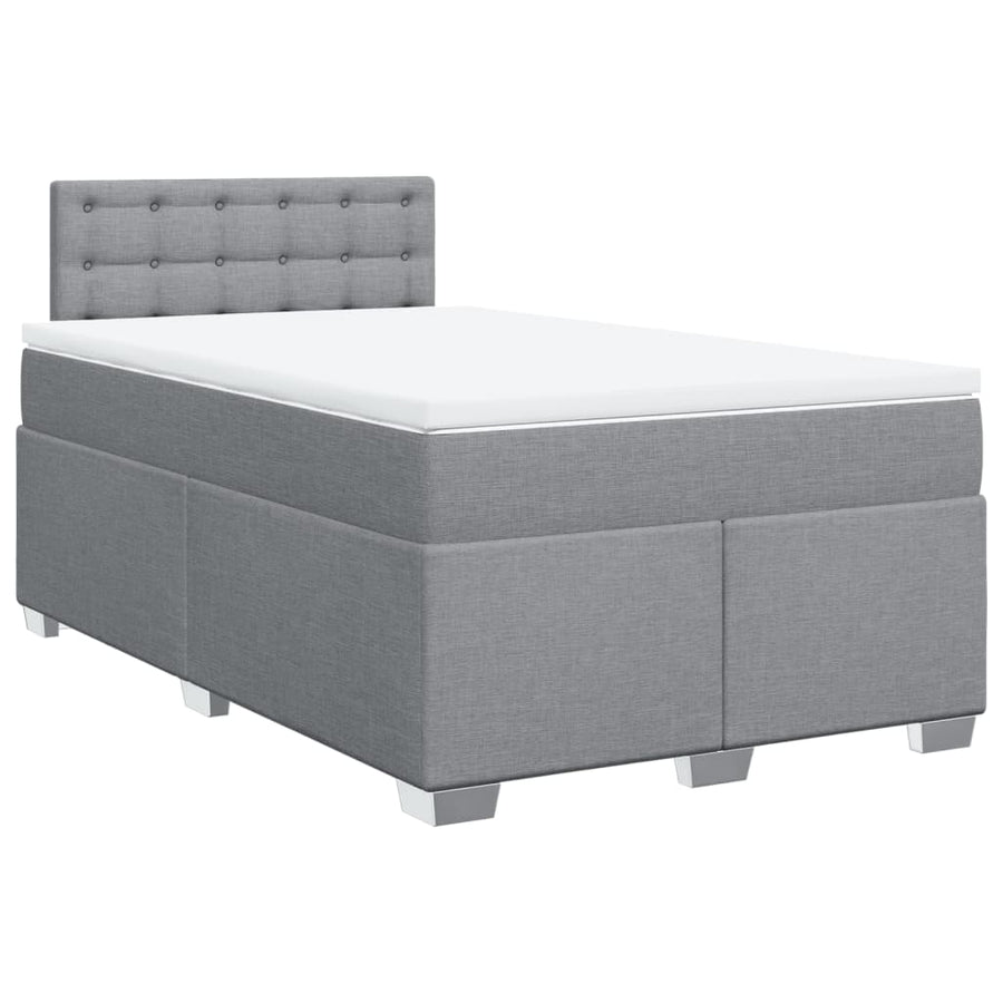 Boxspring met matras stof lichtgrijs 120x200 cm