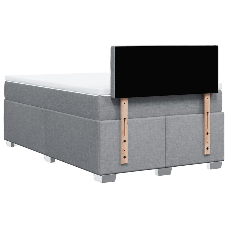 Boxspring met matras stof lichtgrijs 120x200 cm