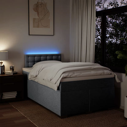 Boxspring met matras stof lichtgrijs 120x200 cm