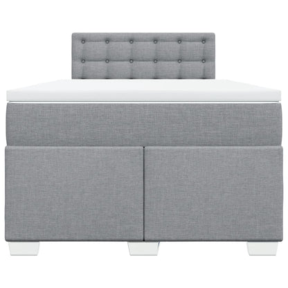 Boxspring met matras stof lichtgrijs 120x200 cm