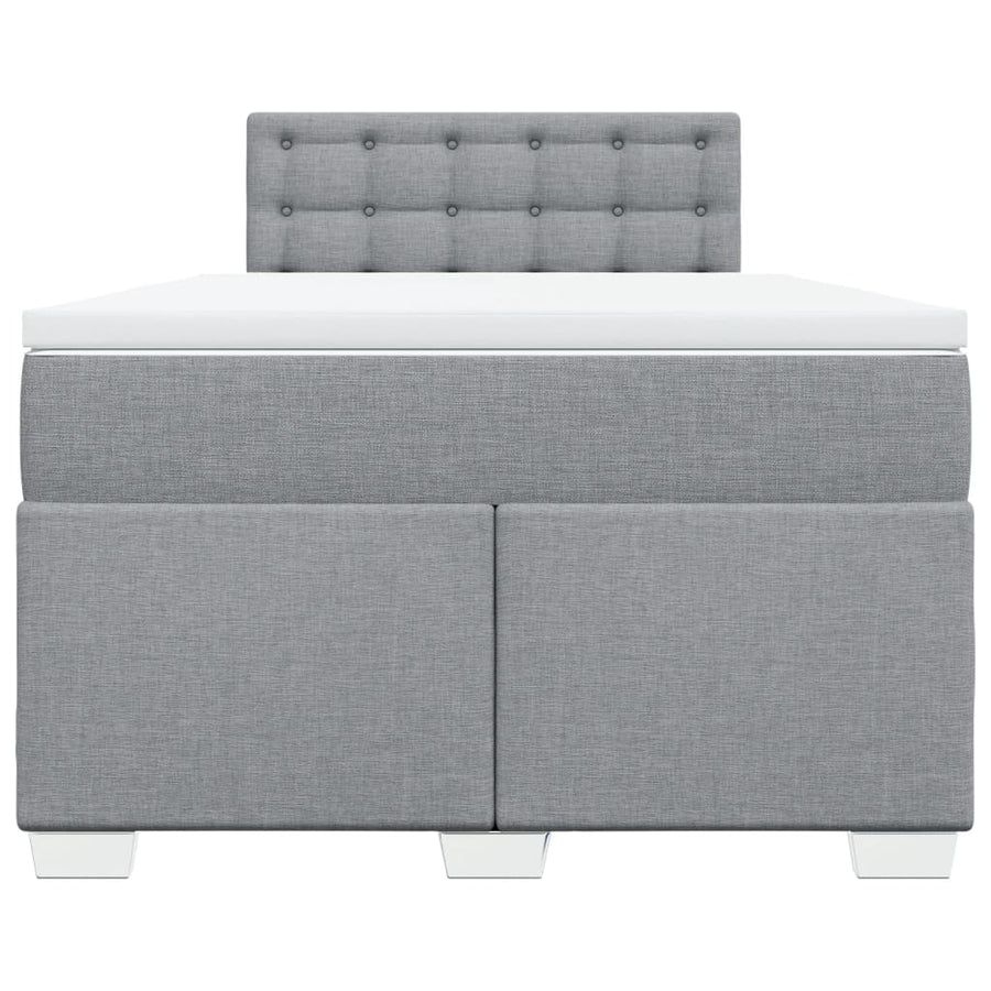 Boxspring met matras stof lichtgrijs 120x200 cm