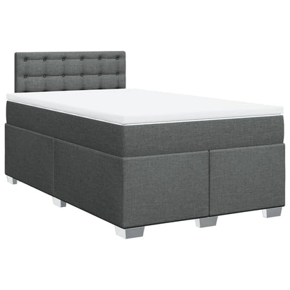 Boxspring met matras stof donkergrijs 120x200 cm