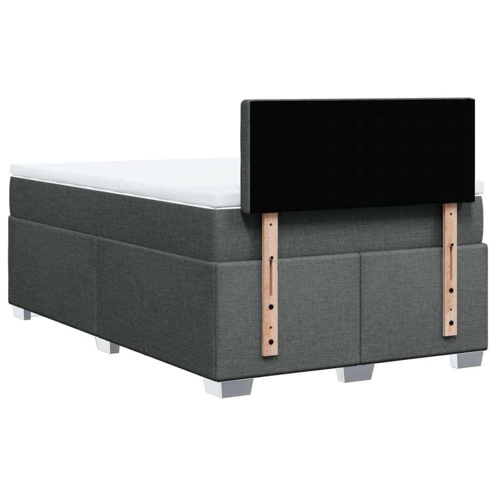 Boxspring met matras stof donkergrijs 120x200 cm