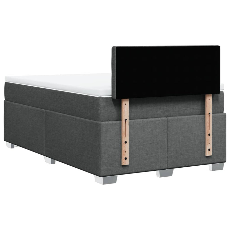 Boxspring met matras stof donkergrijs 120x200 cm