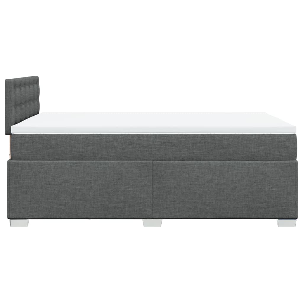 Boxspring met matras stof donkergrijs 120x200 cm