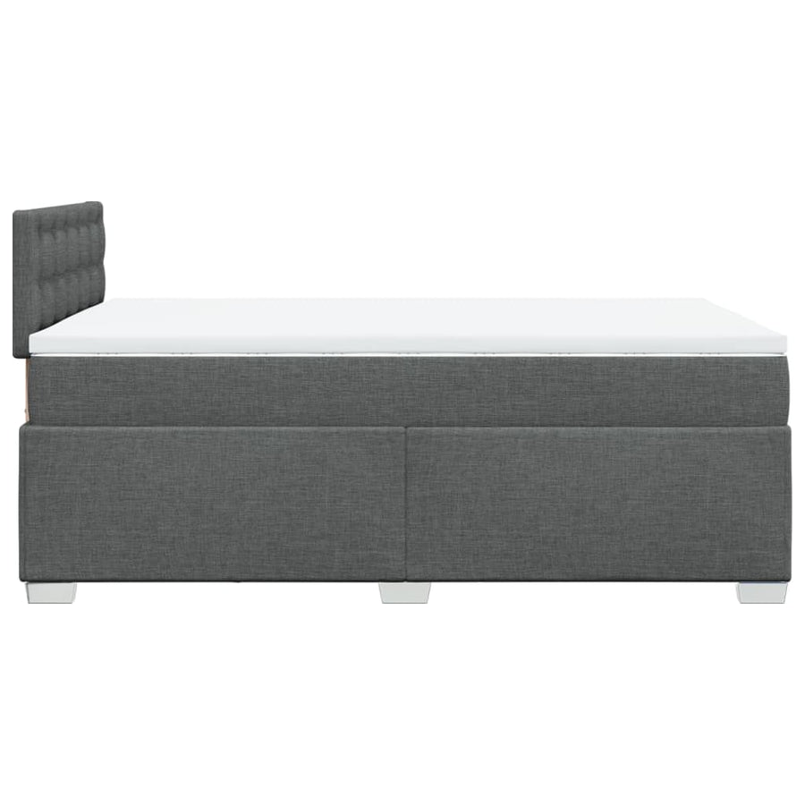 Boxspring met matras stof donkergrijs 120x200 cm