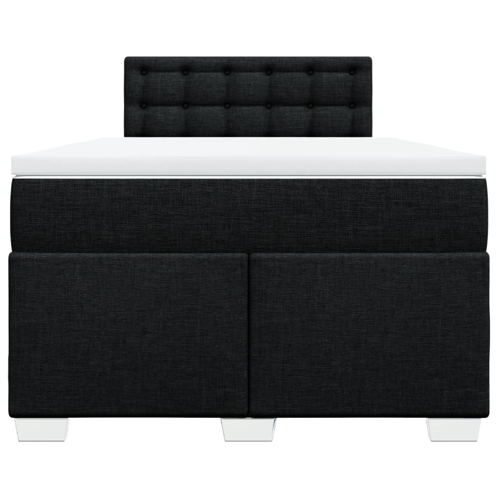 Boxspring met matras stof zwart 120x200 cm