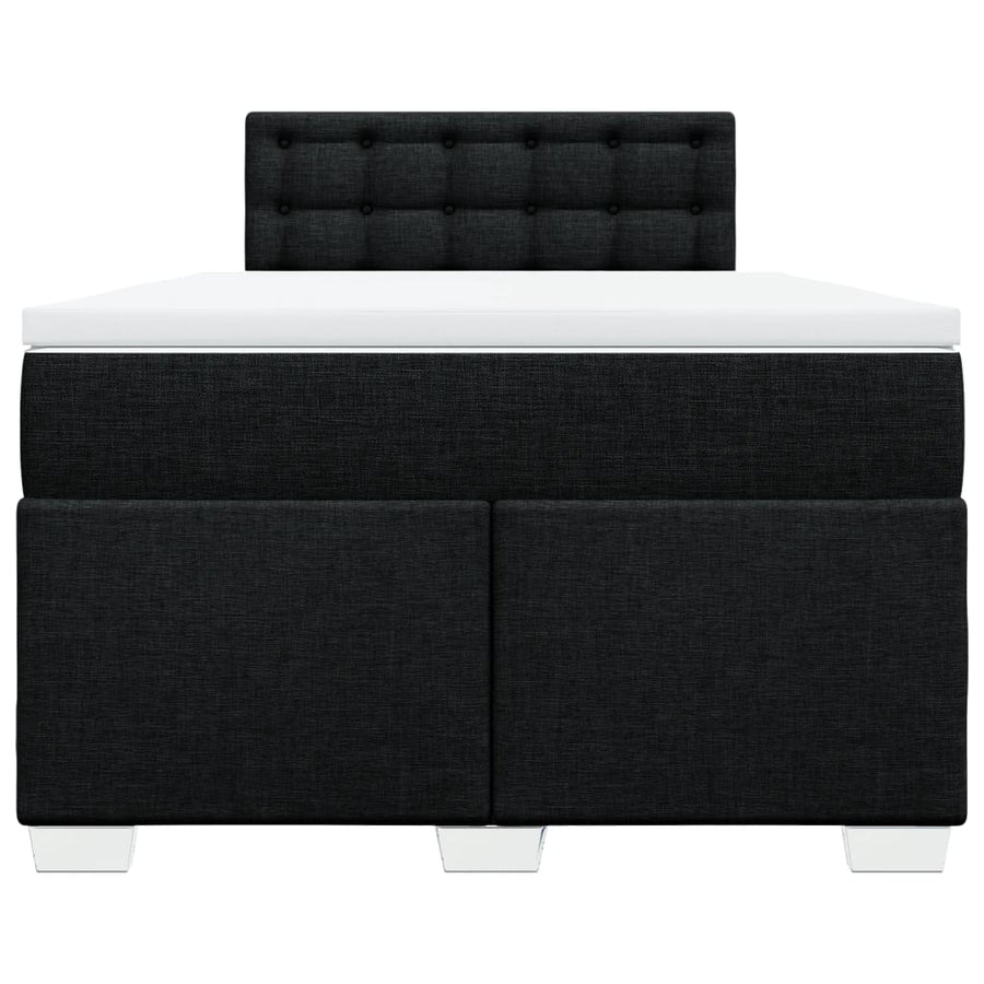 Boxspring met matras stof zwart 120x200 cm