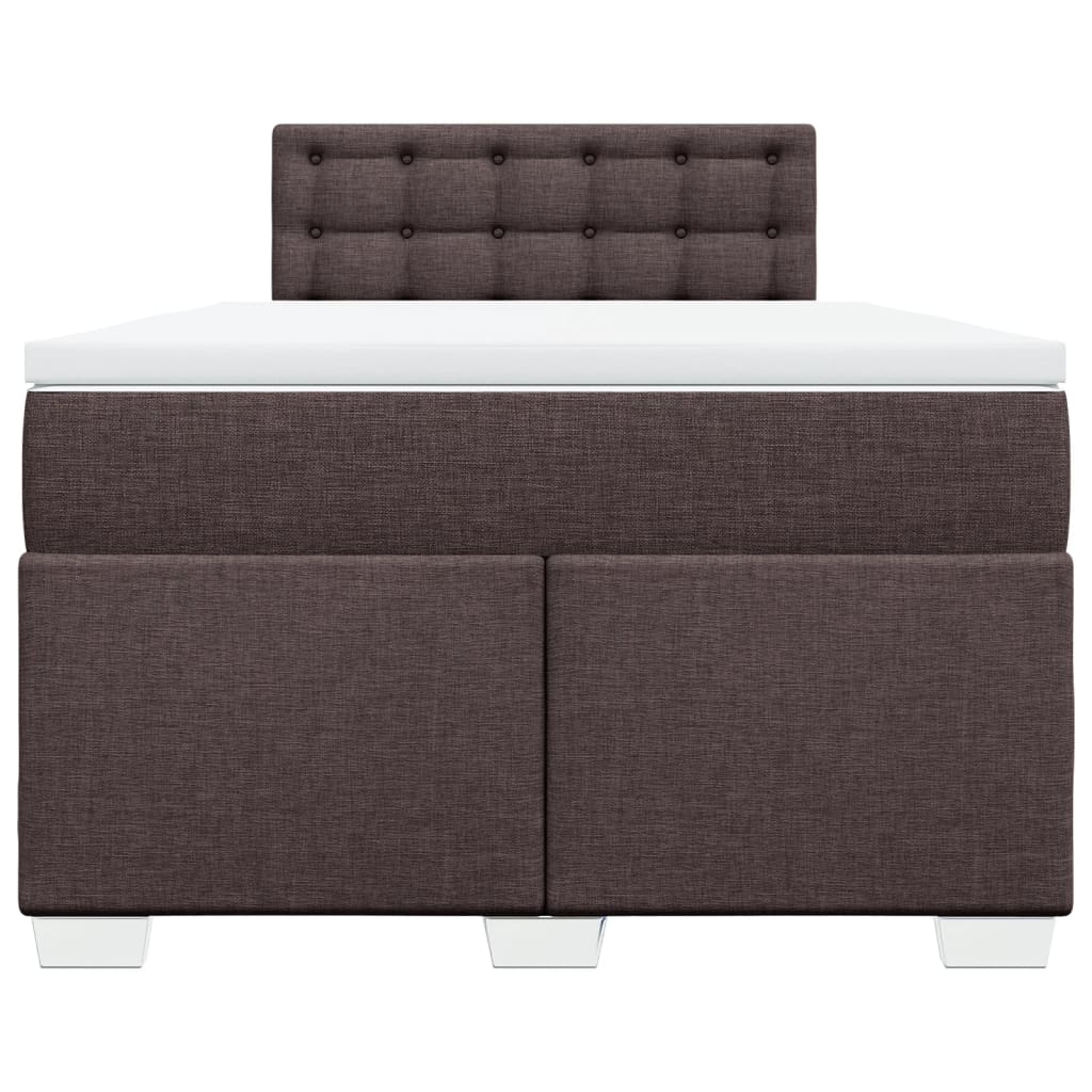 Boxspring met matras stof donkerbruin 120x200 cm