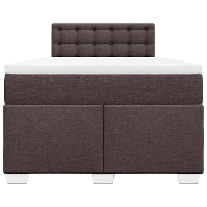 Boxspring met matras stof donkerbruin 120x200 cm