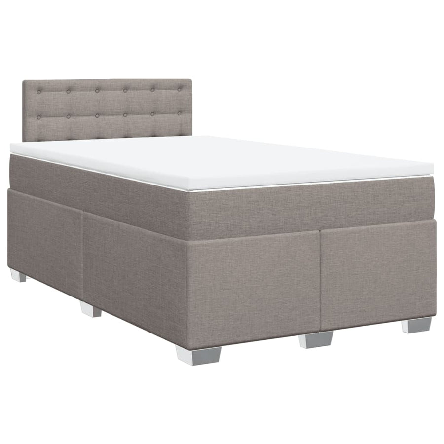 Boxspring met matras stof taupe 120x200 cm
