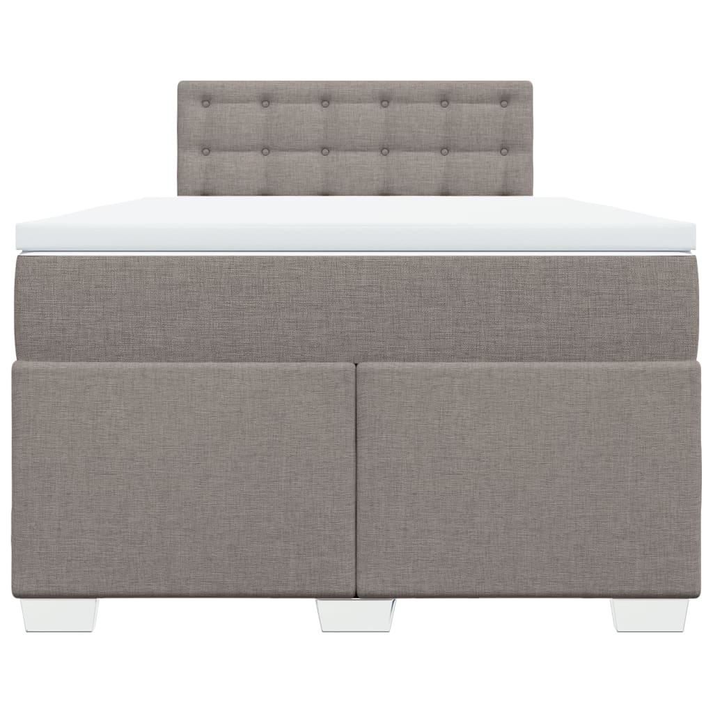 Boxspring met matras stof taupe 120x200 cm