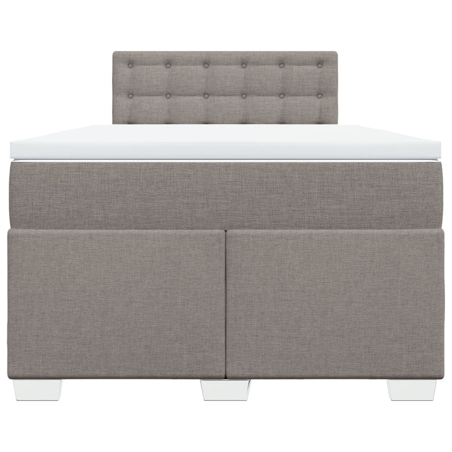 Boxspring met matras stof taupe 120x200 cm