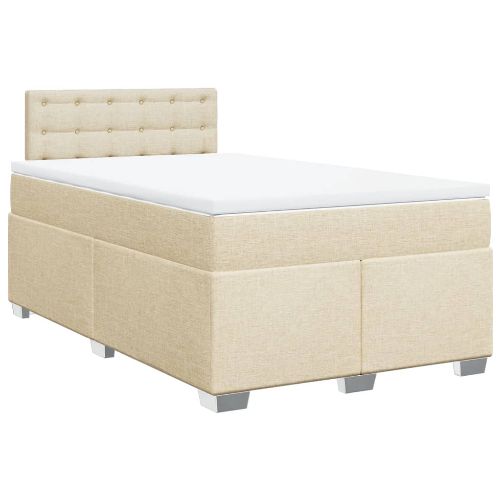 Boxspring met matras stof crèmekleurig 120x200 cm