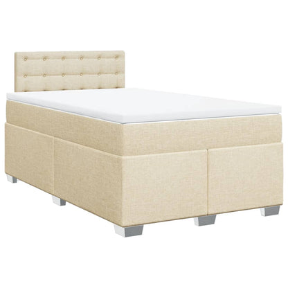 Boxspring met matras stof crèmekleurig 120x200 cm