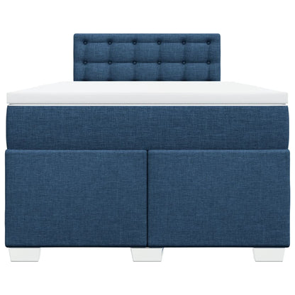 Boxspring met matras stof blauw 120x200 cm
