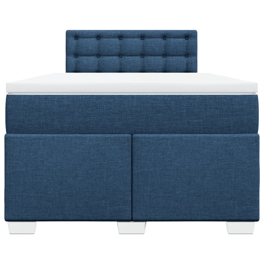 Boxspring met matras stof blauw 120x200 cm