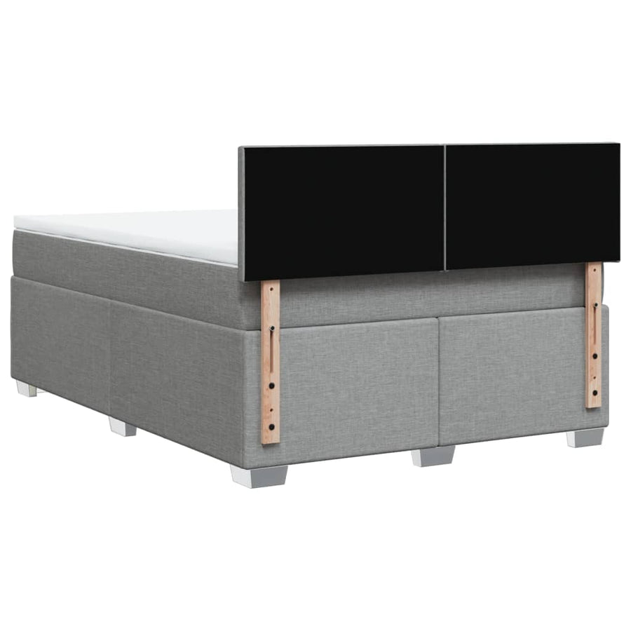 Boxspring met matras stof lichtgrijs 140x190 cm