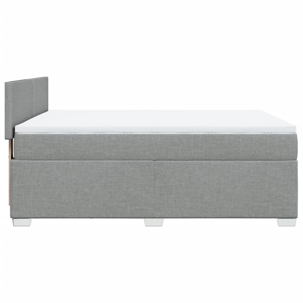 Boxspring met matras stof lichtgrijs 140x190 cm