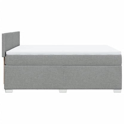 Boxspring met matras stof lichtgrijs 140x190 cm