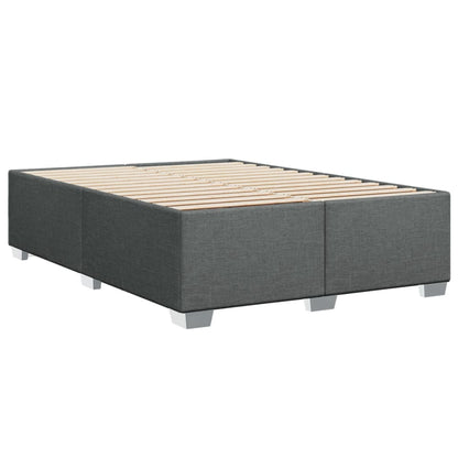 Boxspring met matras stof donkergrijs 140x190 cm