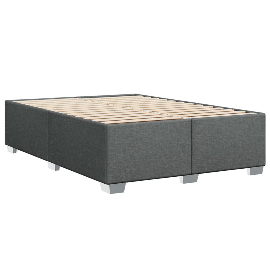 Boxspring met matras stof donkergrijs 140x190 cm
