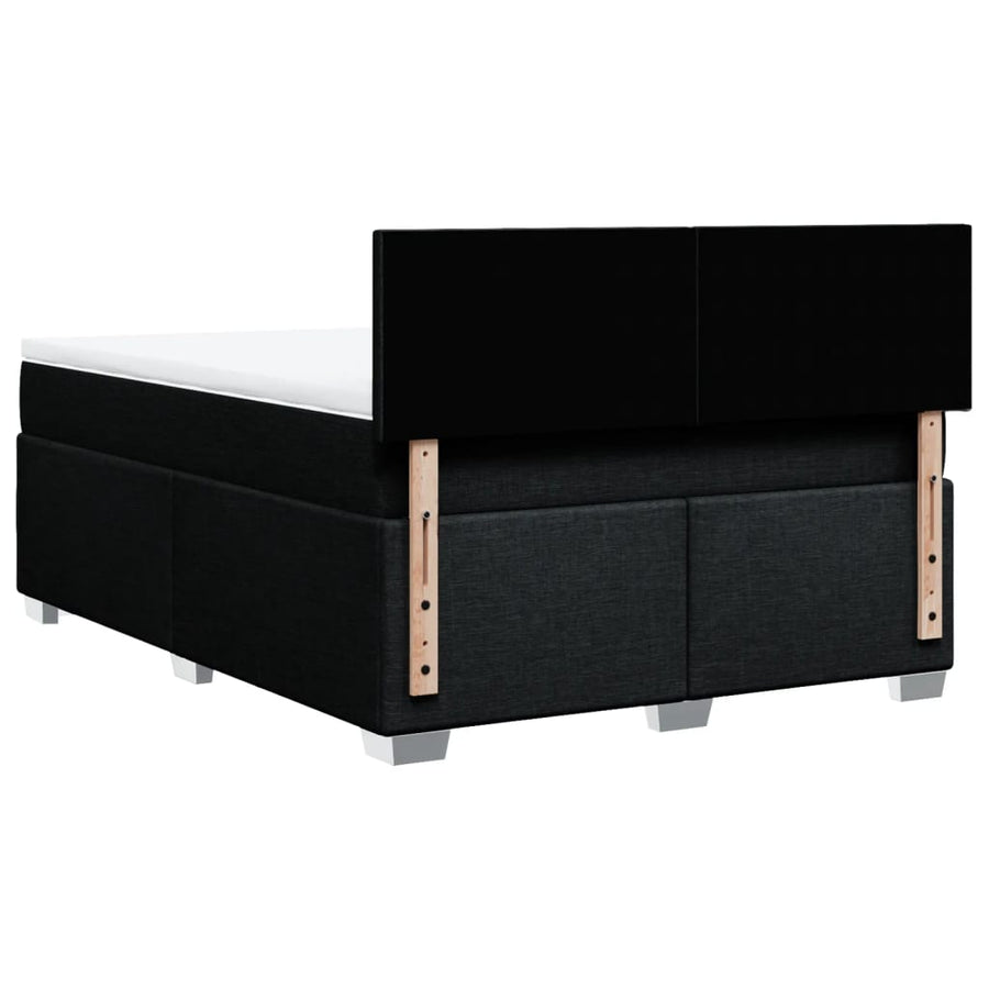 Boxspring met matras stof zwart 140x190 cm