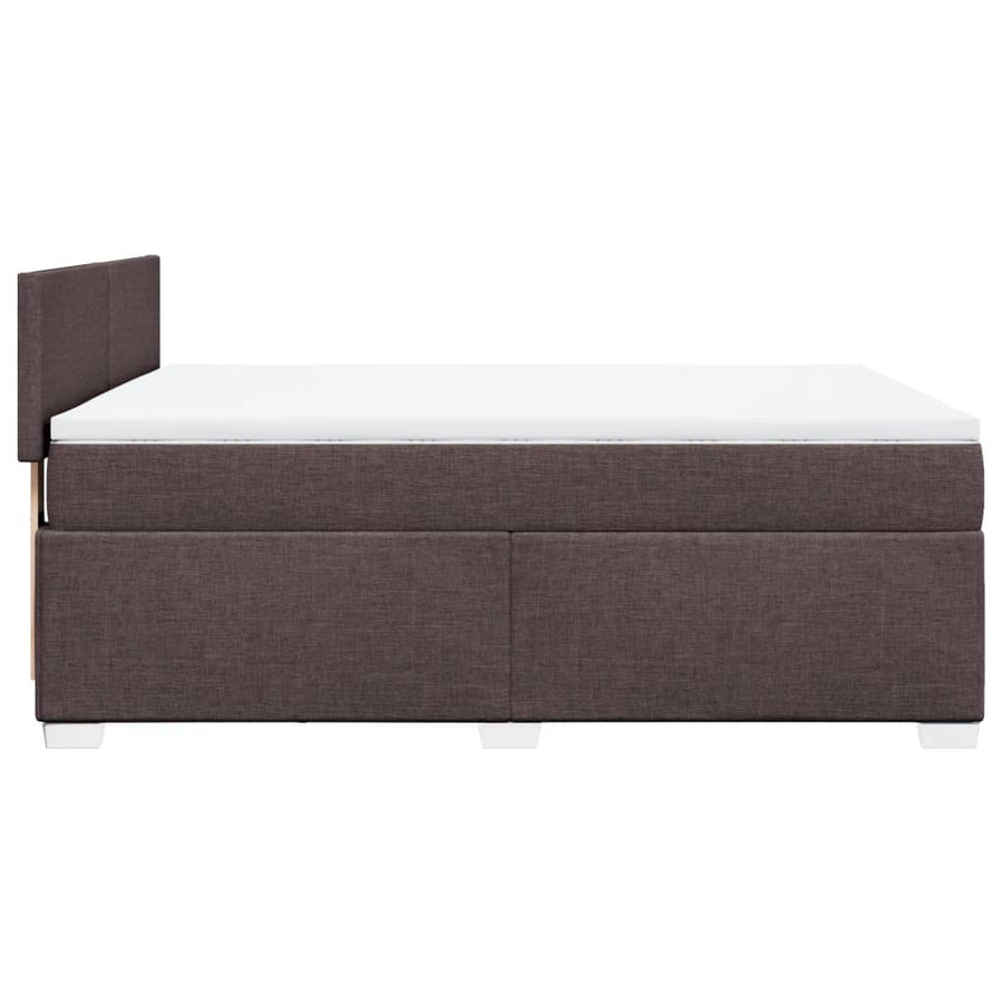 Boxspring met matras stof donkerbruin 140x190 cm