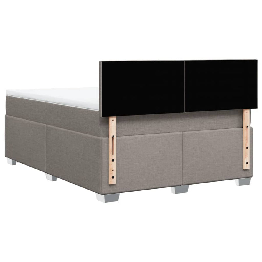 Boxspring met matras stof taupe 140x190 cm